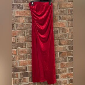SHEIN Strapless Red Dress